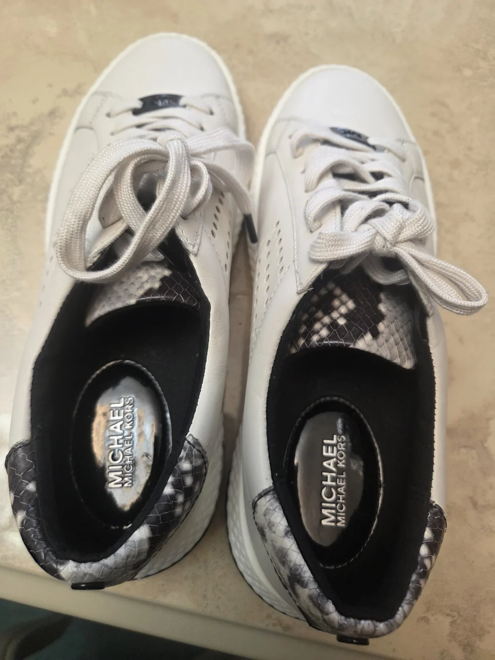 Michael Kors white leather